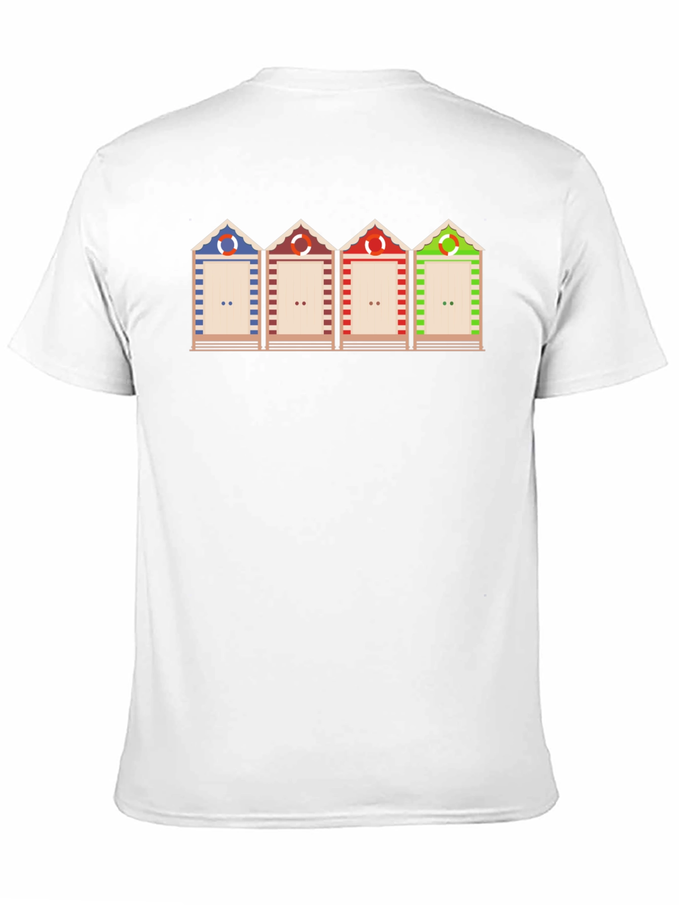 Beach Huts Graphic T-Shirt Unique Design