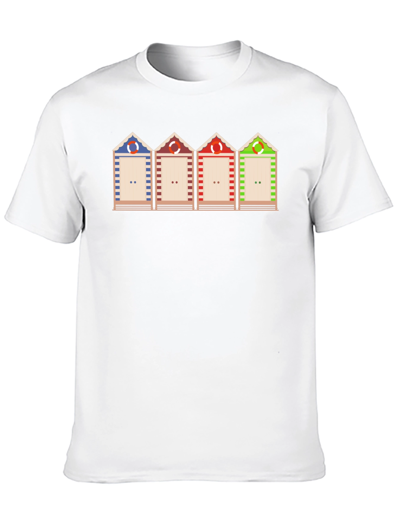 Beach Huts Graphic T-Shirt Unique Design