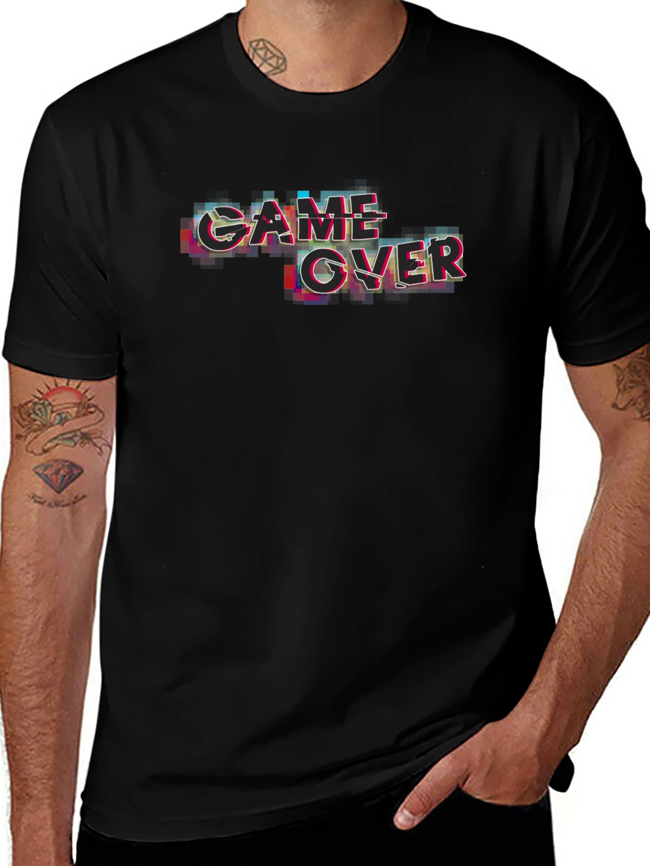 Game Over Glitch Black T-Shirt