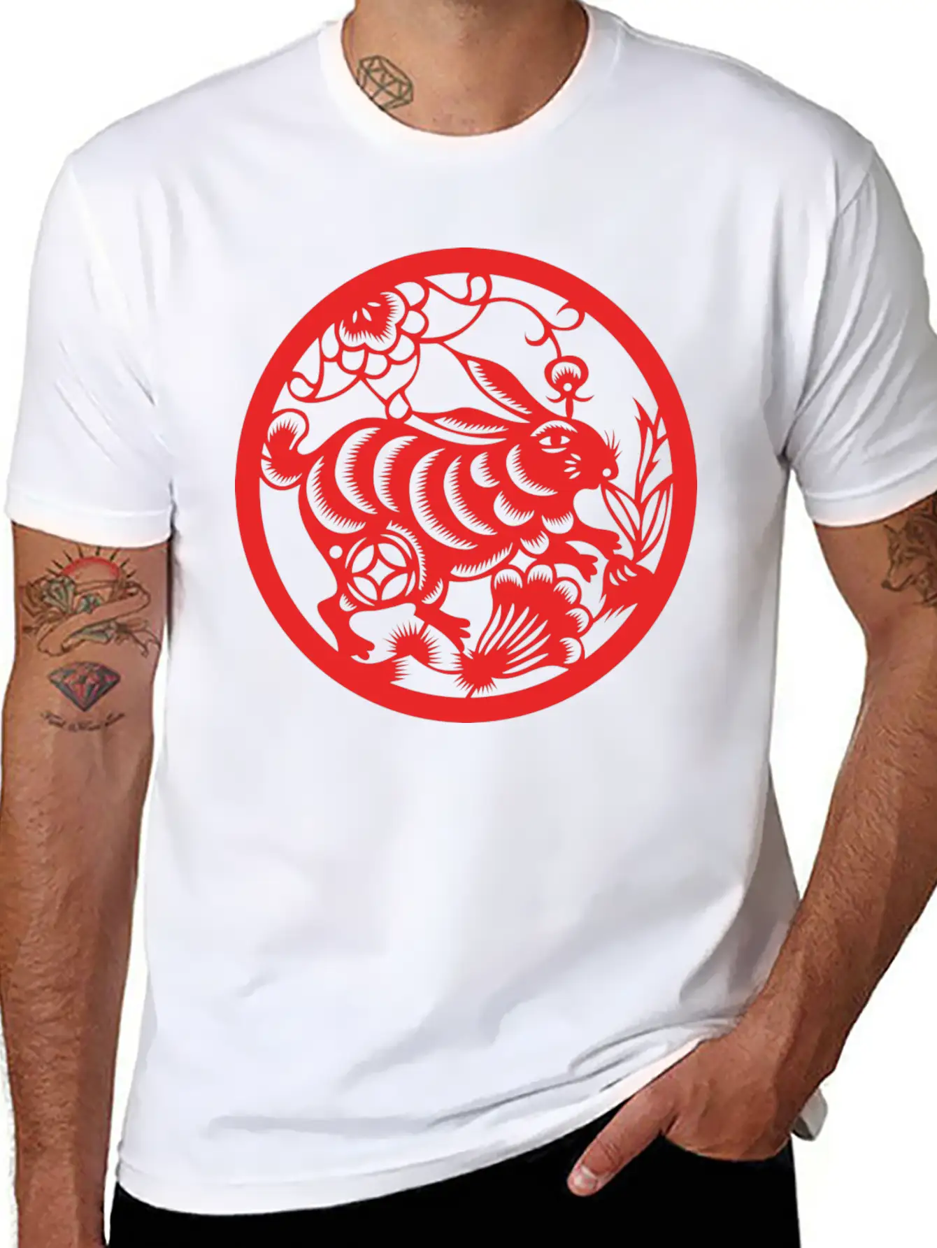 Zodiac Rabbit Unisex Short Sleeve Soft Cotton T-Shirt – Casual Everyday Wear