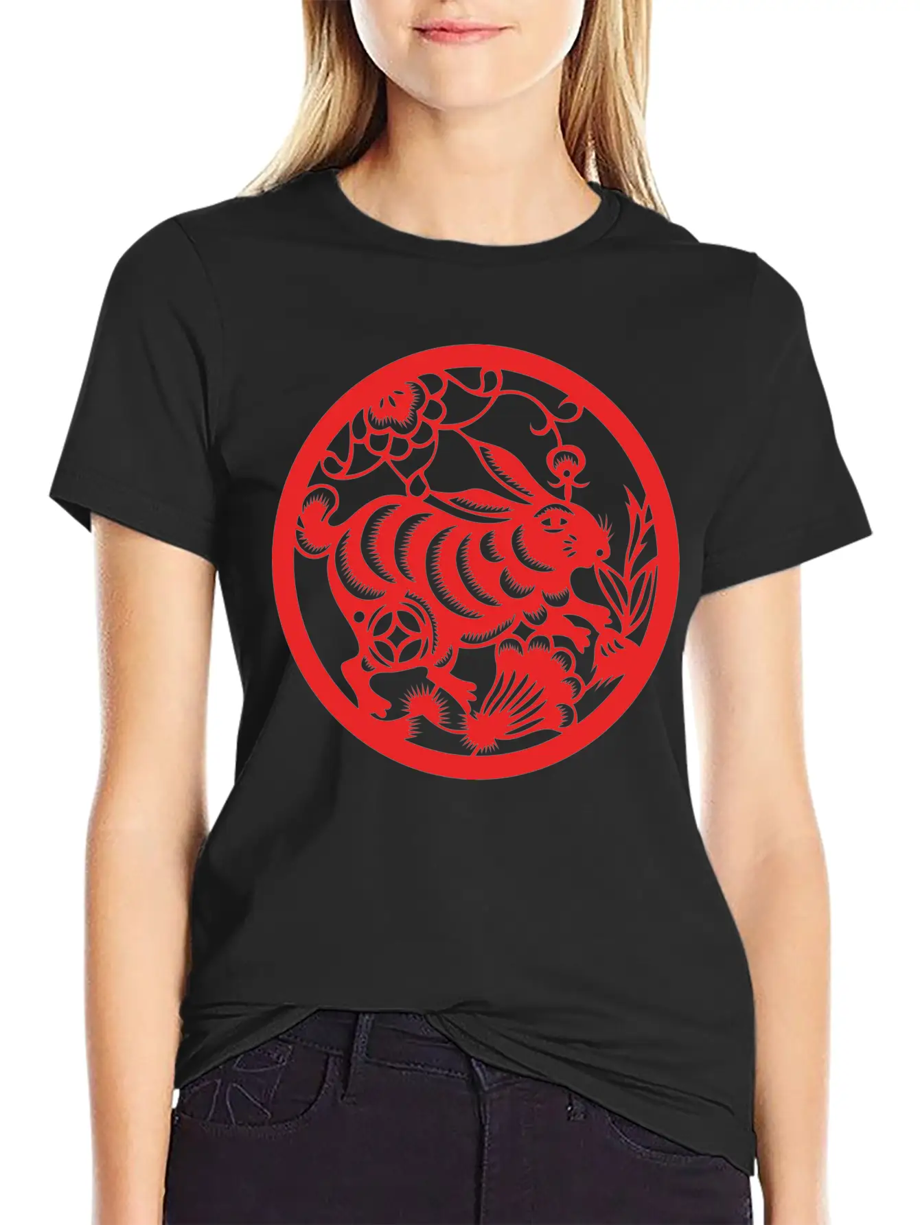 Zodiac Rabbit Unisex Short Sleeve Soft Cotton T-Shirt – Casual Everyday Wear