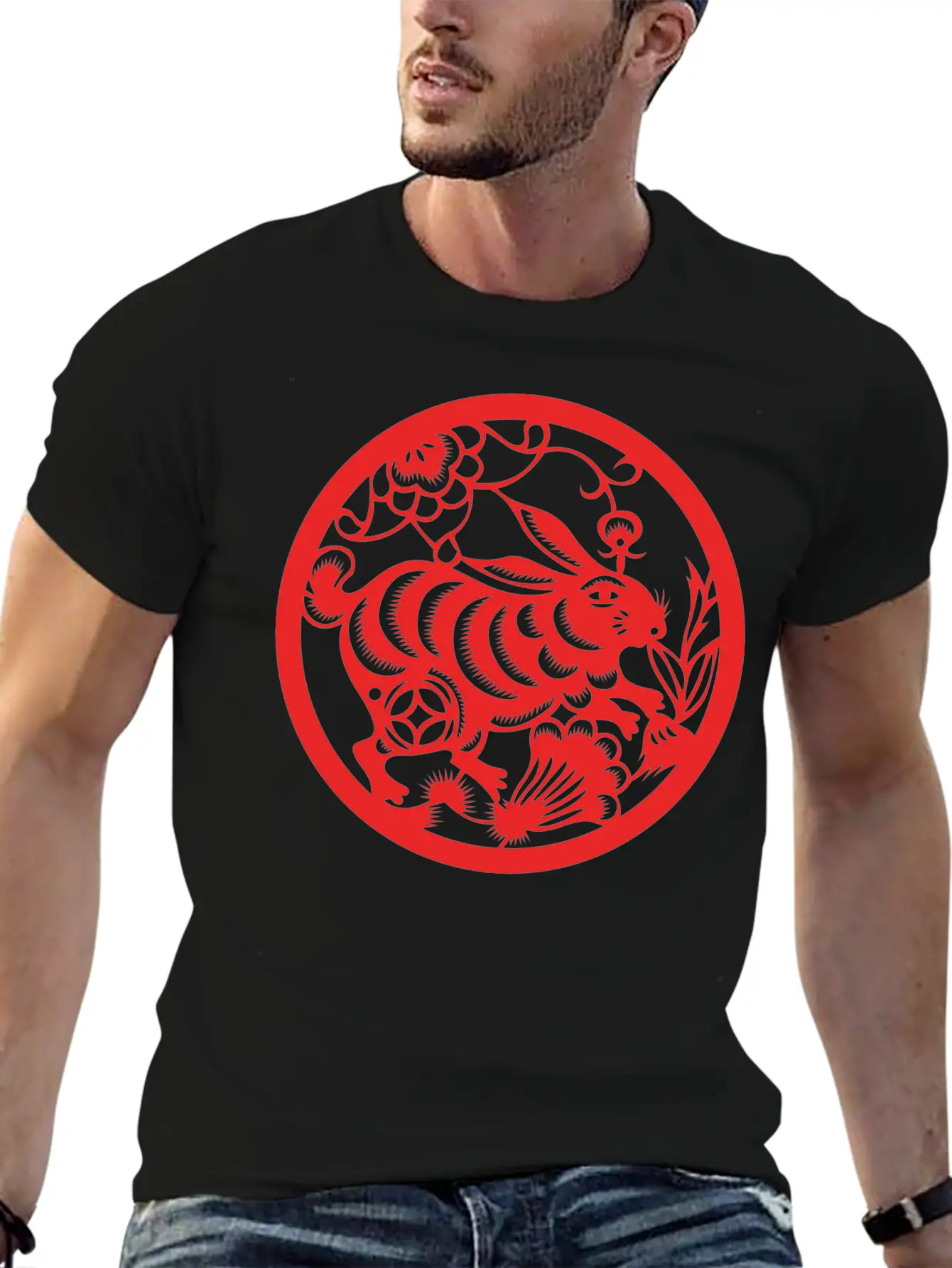 Zodiac Rabbit Unisex Short Sleeve Soft Cotton T-Shirt – Casual Everyday Wear