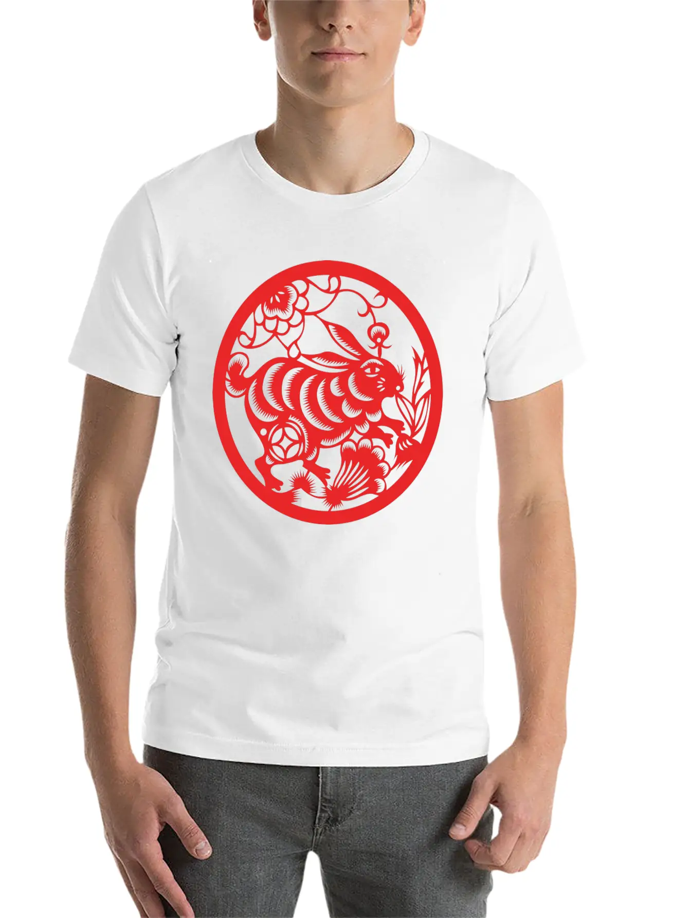 Zodiac Rabbit Unisex Short Sleeve Soft Cotton T-Shirt – Casual Everyday Wear