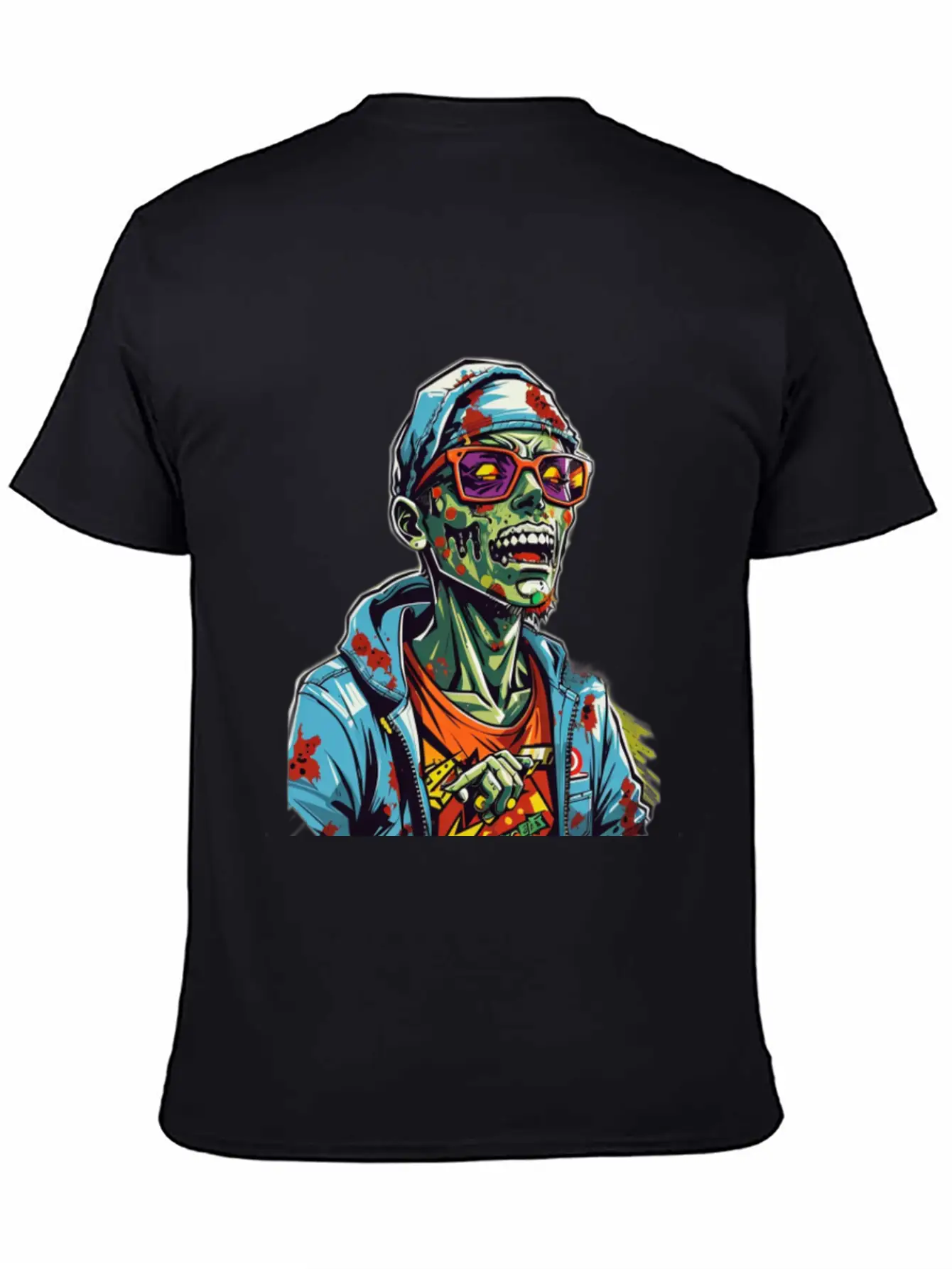 Zombie Haunter Halloween Meets Zombies Unisex Short Sleeve Soft Cotton T-Shirt – Casual Everyday Wear