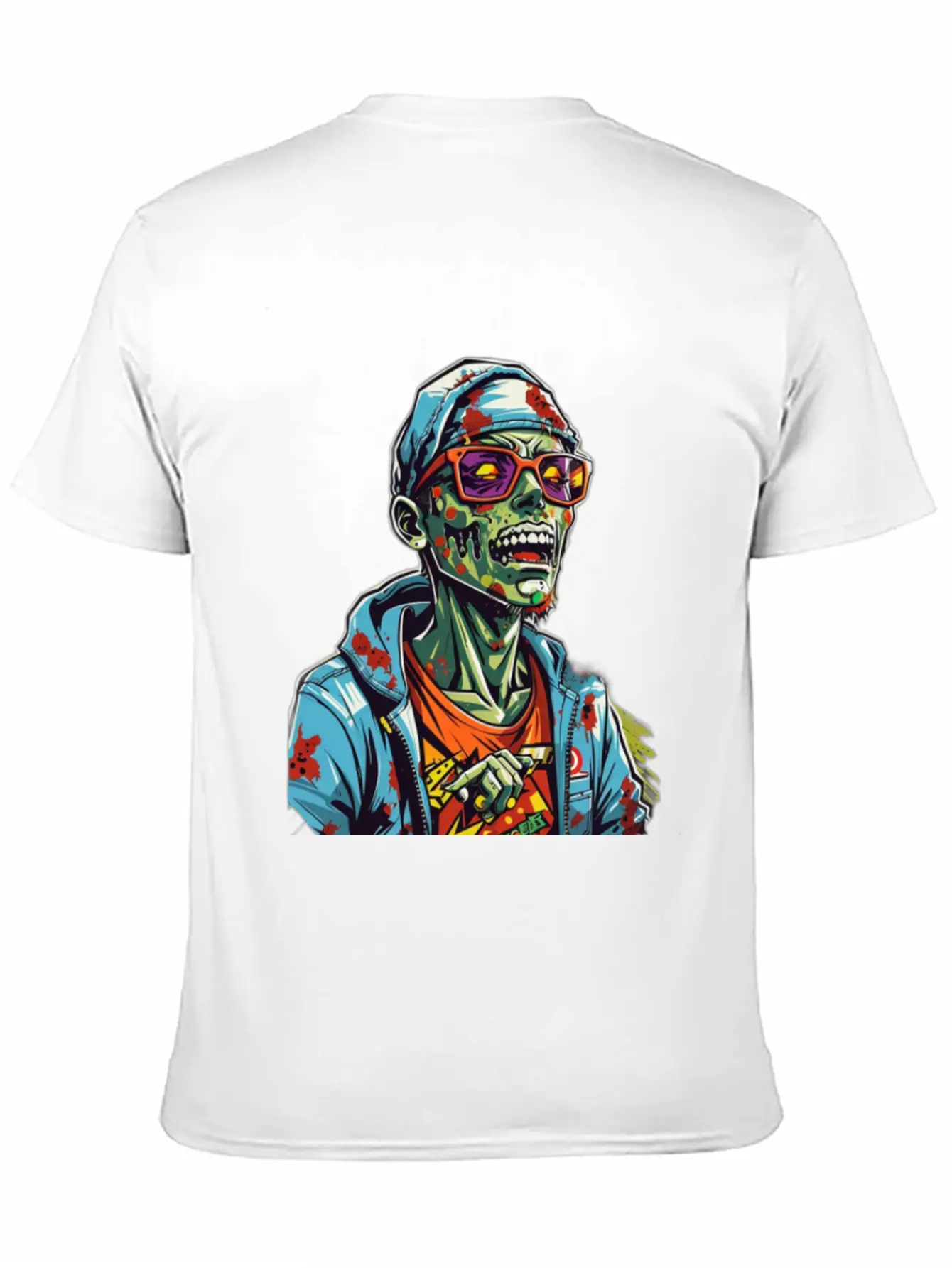 Zombie Haunter Halloween Meets Zombies Unisex Short Sleeve Soft Cotton T-Shirt – Casual Everyday Wear
