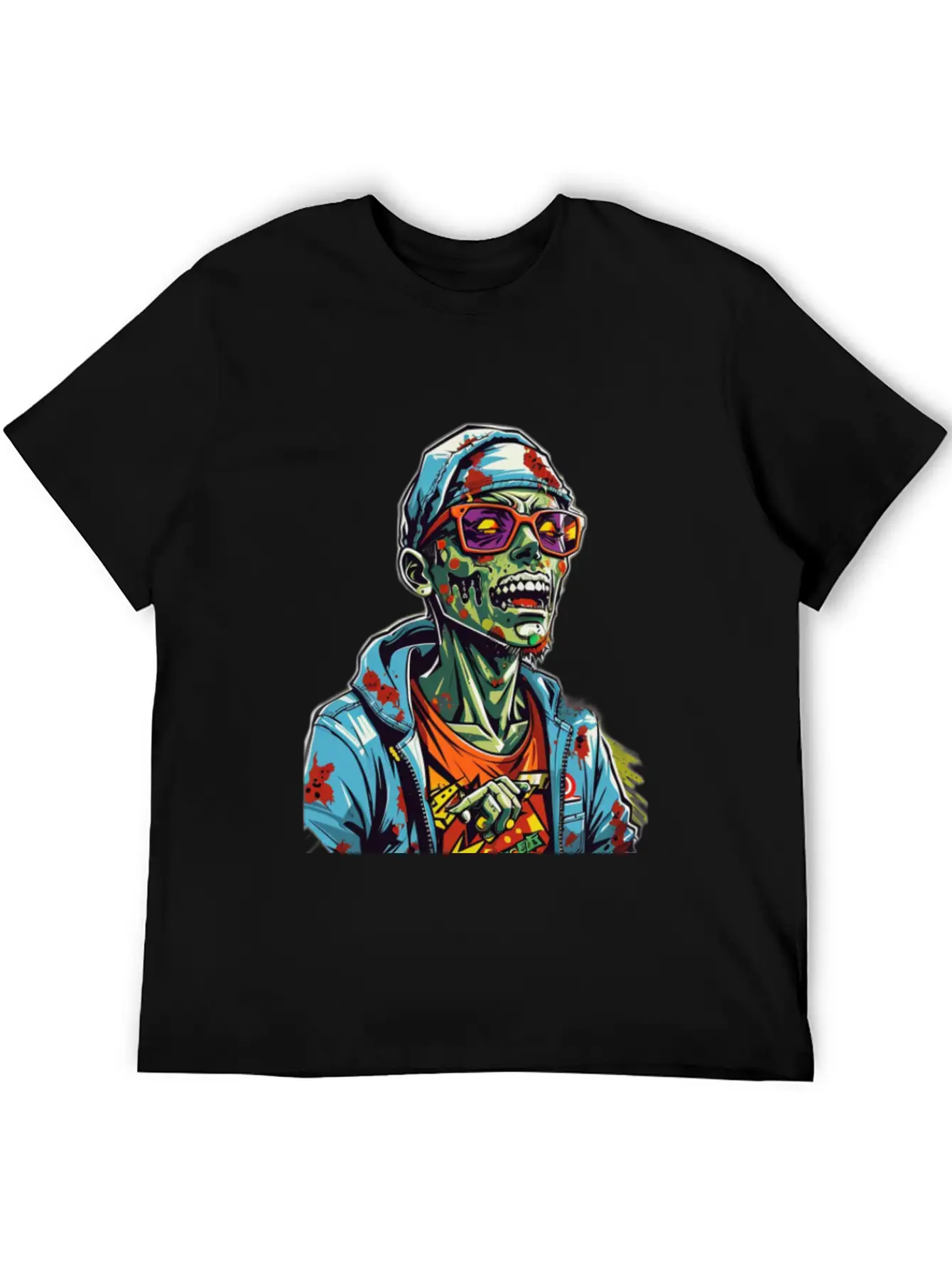 Zombie Haunter Halloween Meets Zombies Unisex Short Sleeve Soft Cotton T-Shirt – Casual Everyday Wear