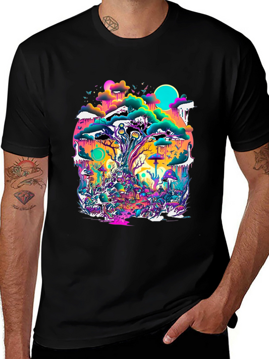Psychedelic Forest T-Shirt - Vivid Graphic Tee