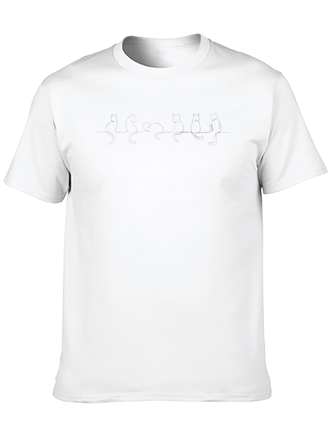 Mens Black Graphic Tee - Cats on a Wire