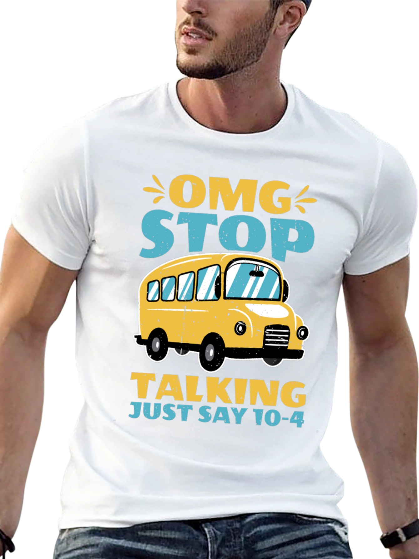 OMG Stop Talking School Bus T-Shirt