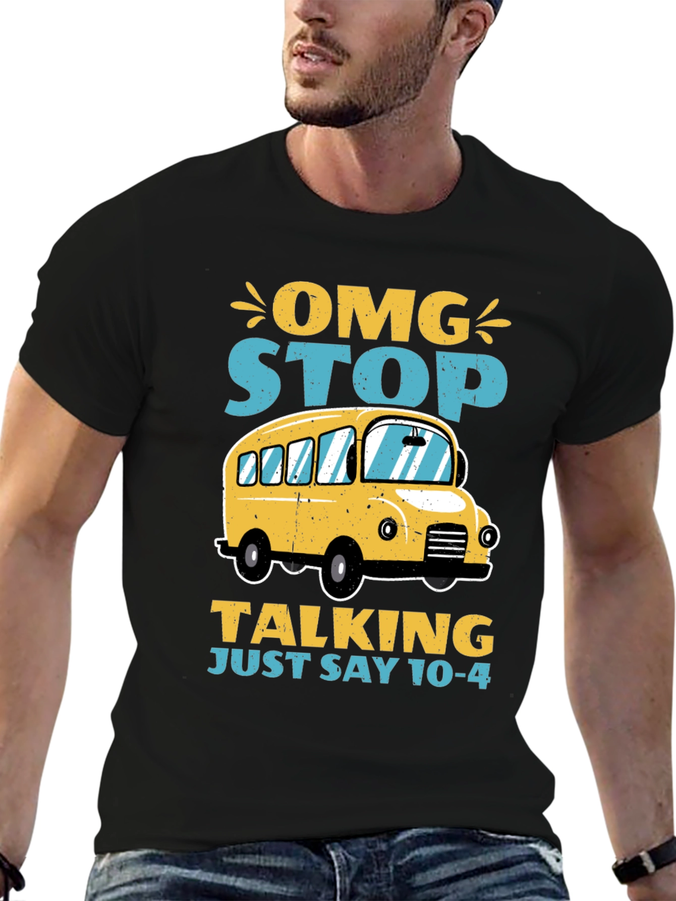 OMG Stop Talking School Bus T-Shirt