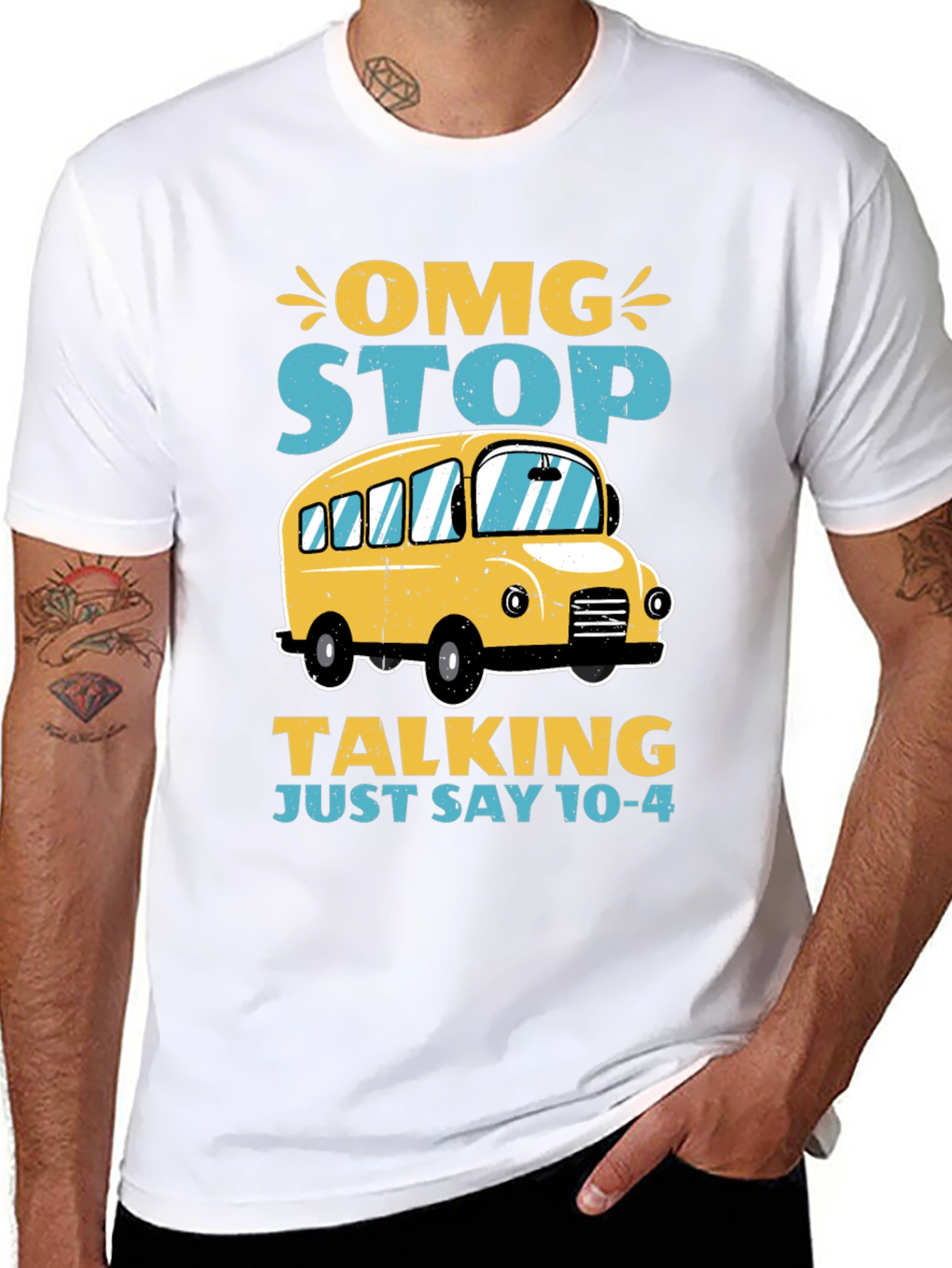 OMG Stop Talking School Bus T-Shirt