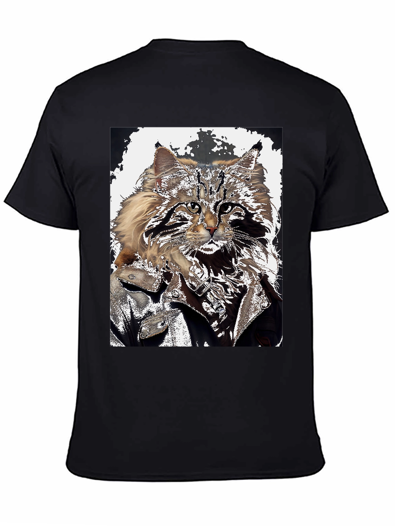Cool Cat Biker Graphic T-Shirt