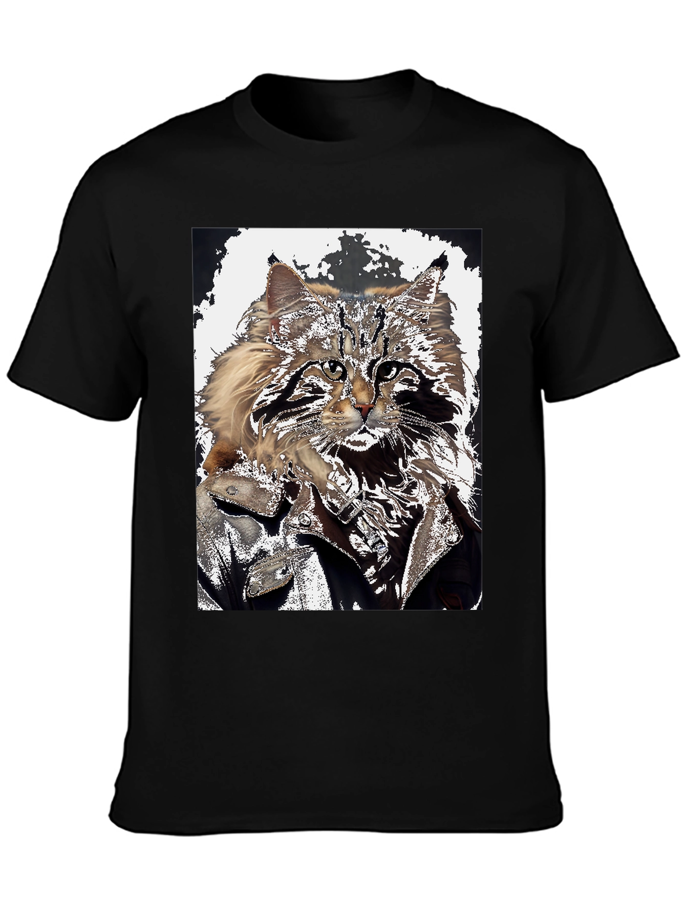 Cool Cat Biker Graphic T-Shirt