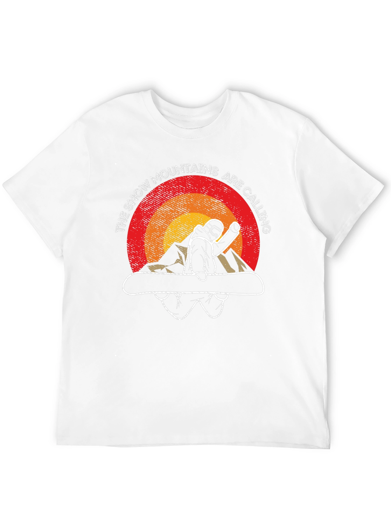 Snow Mountains Calling Black Graphic Tee