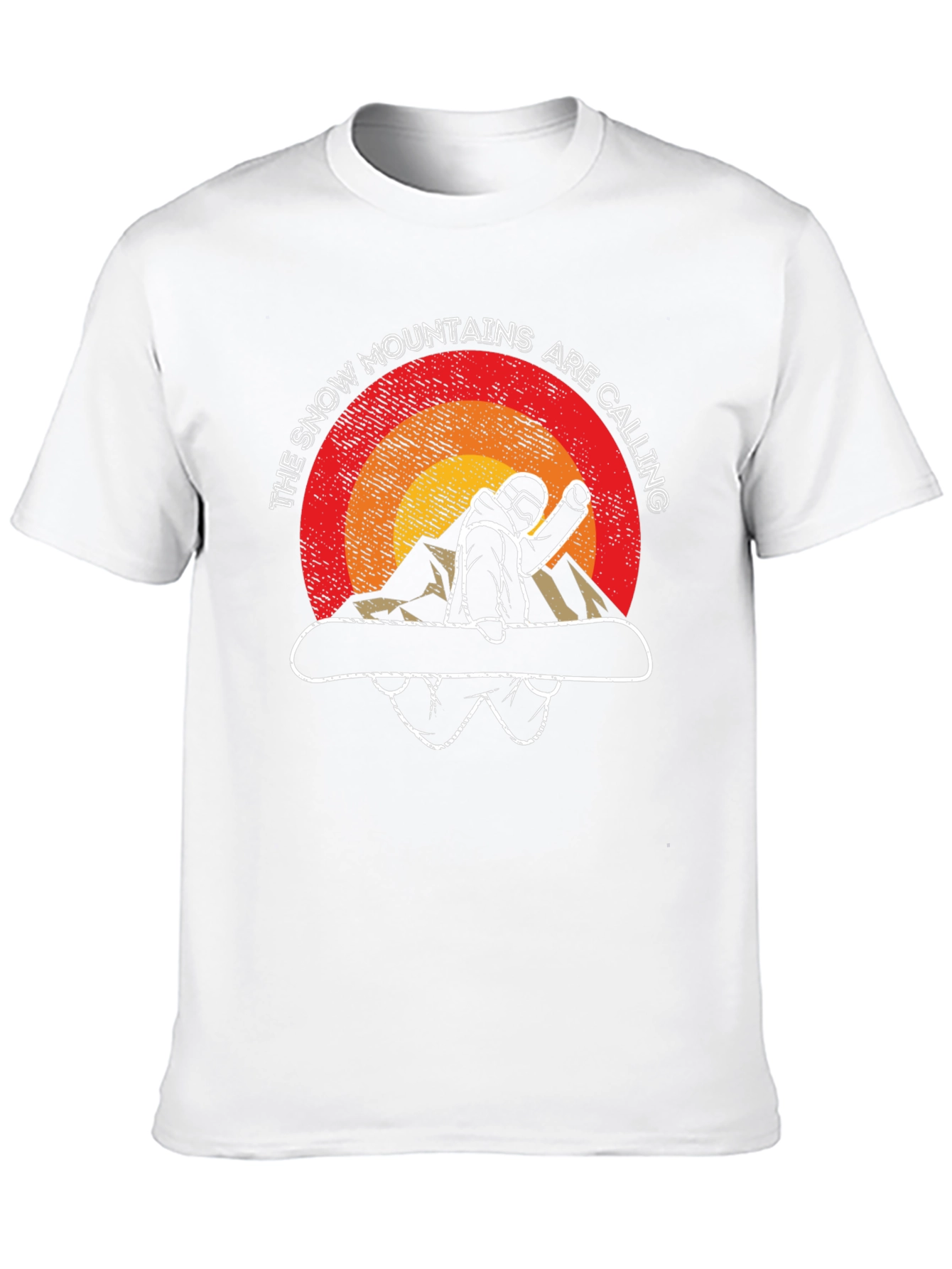 Snow Mountains Calling Black Graphic Tee