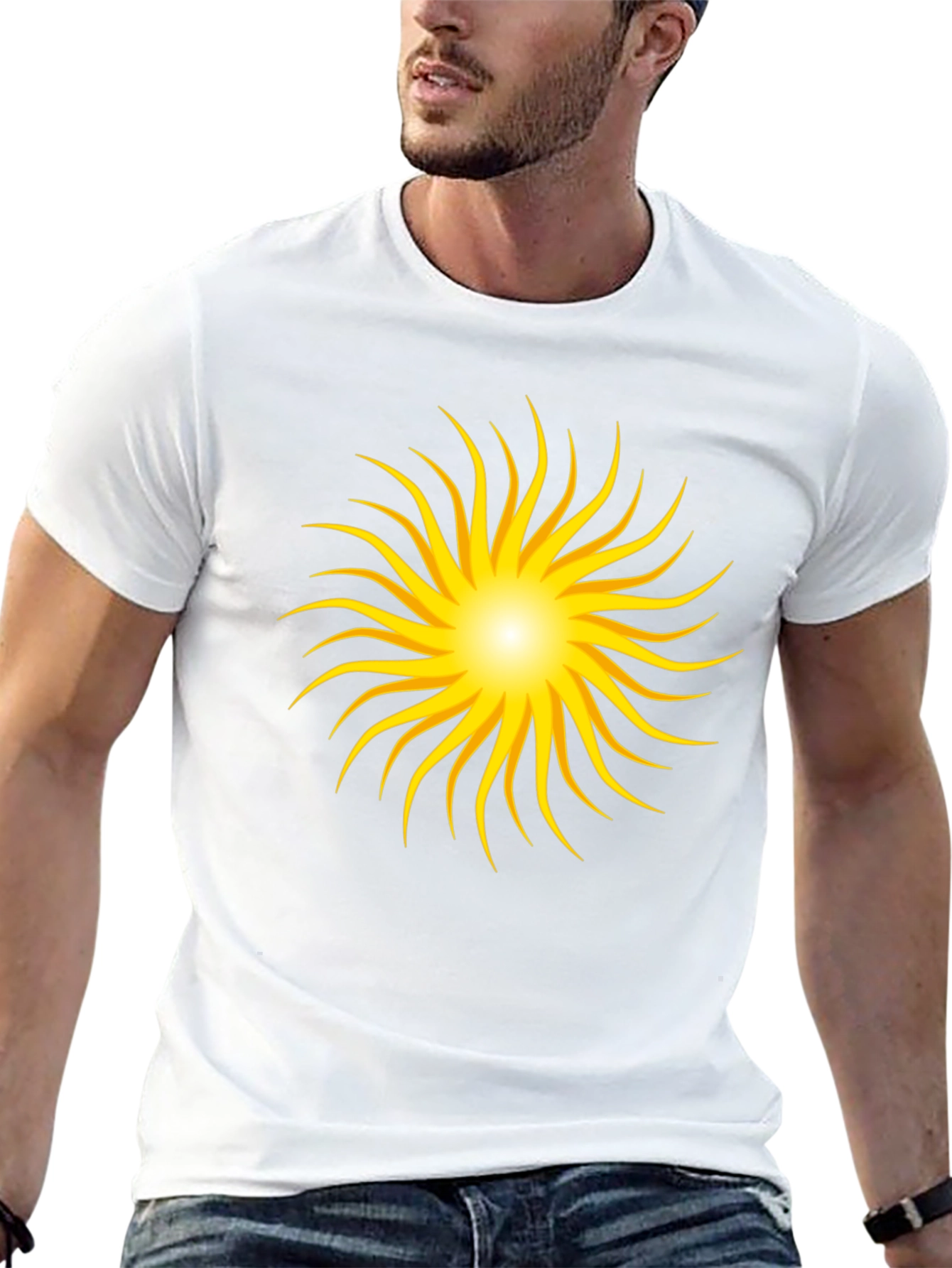 Radiant Sunburst Graphic Black T-Shirt