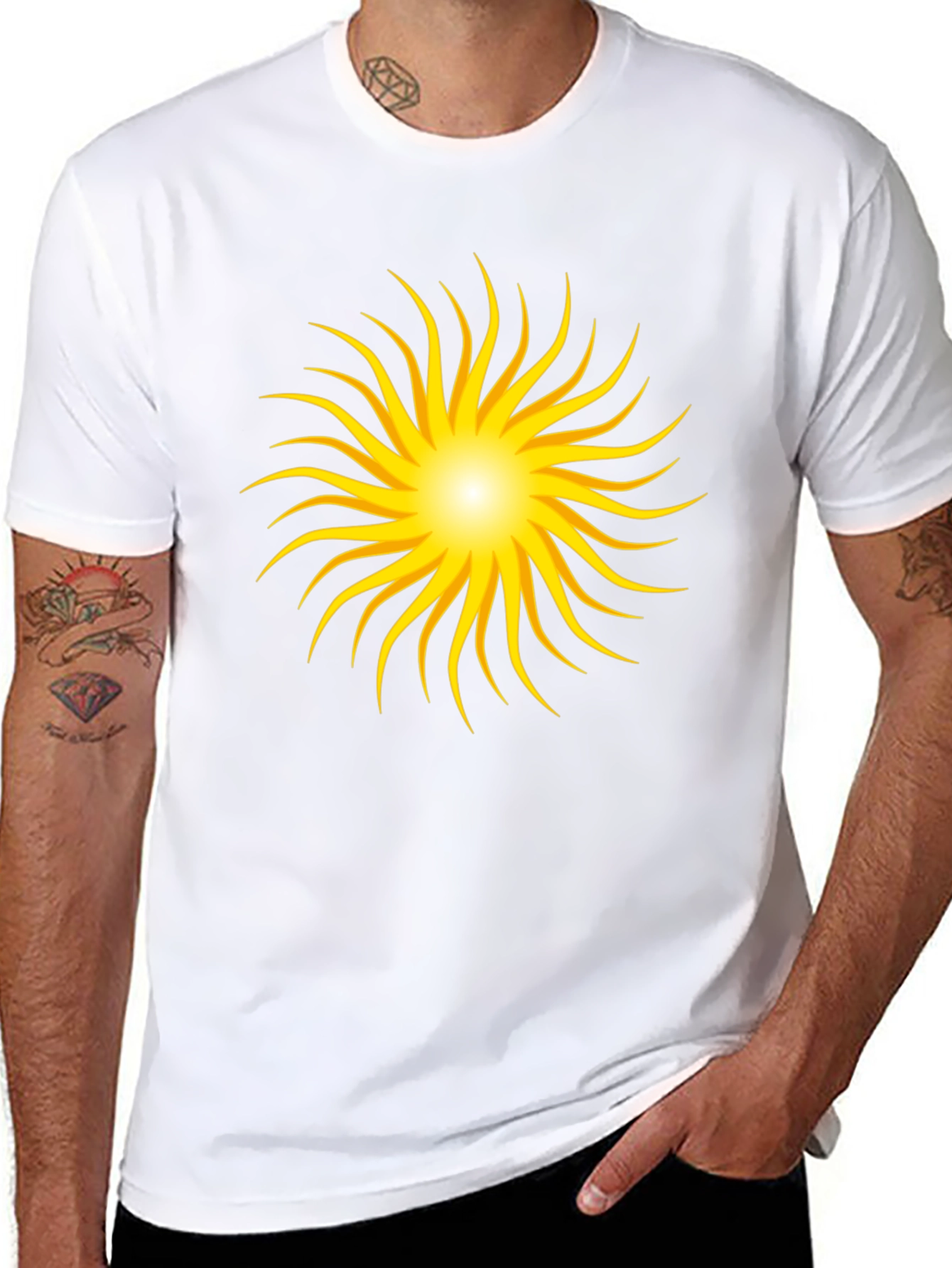 Radiant Sunburst Graphic Black T-Shirt