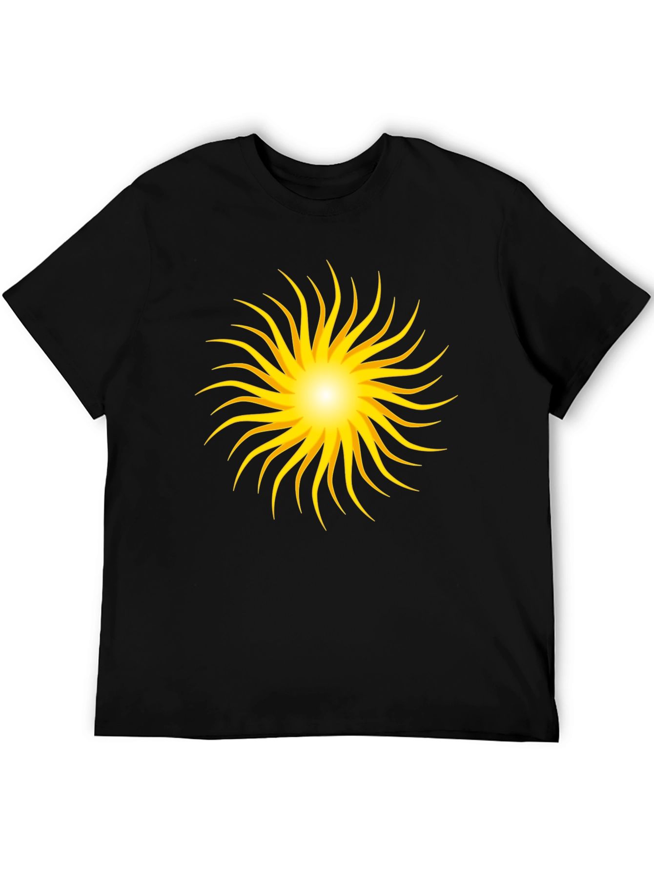 Radiant Sunburst Graphic Black T-Shirt