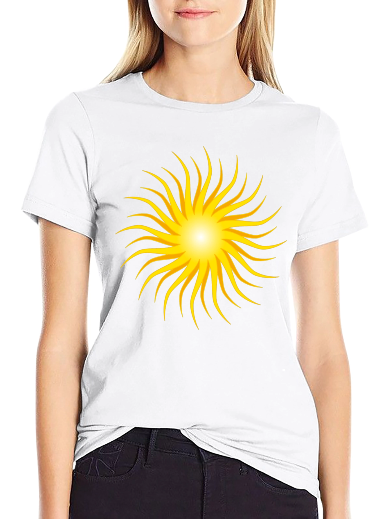 Radiant Sunburst Graphic Black T-Shirt